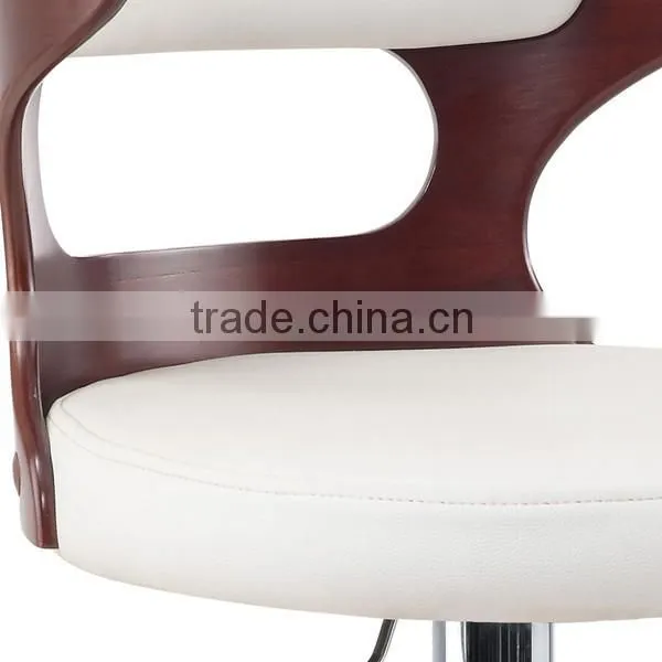 2015 New White PU Oak Wood Modern Bar Stool for Living Room photo-4
