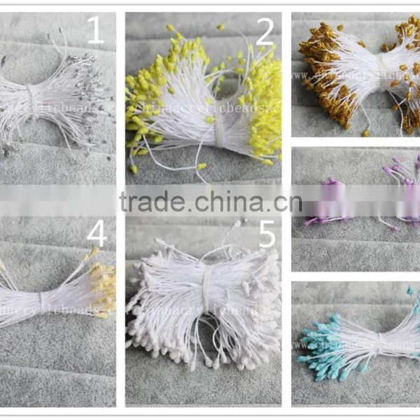 6CM Factory Wholesale Artificial Flower Pistils Flower Stamen With Glitter For Decoration Wedding Flowers photo-6