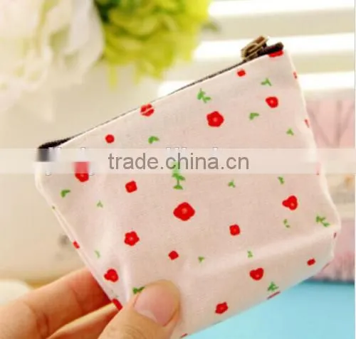 New Women's Small Canvas Purse Zip Wallet Lady Coin Bag photo-3