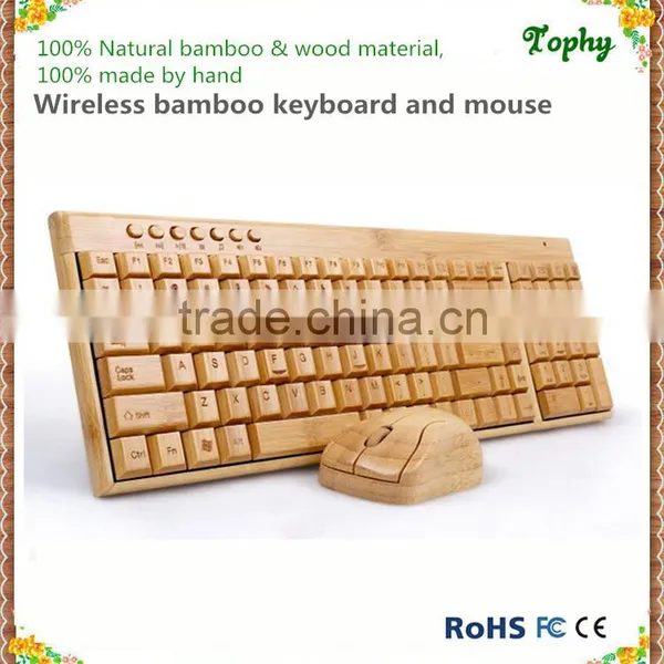 New Arrival Professional Bamboo & Wood Mechanical Keyboard Wireless Stylem, Full Set Computer Accessories photo-2