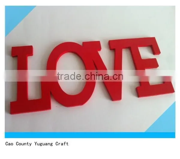 Red Wooden Letters "love" for Wedding Decor photo-2