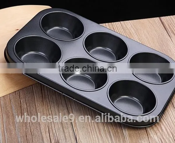 Hot Sale 6 Cups Non-stick Carbon Steel Muffin Baking Tray photo-2