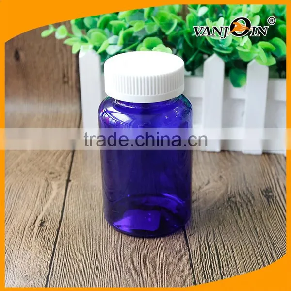 250ml PET Dark Blue Plastic Medicine Bottle With Child Resistant Cap photo-3