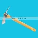 36cm Carbon Steel Fiberglass Handle Hoe With Wood Handle Garden Hoe Pick photo-3