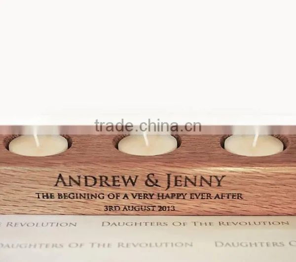 Personalised Oak Tea Light Holder photo-3