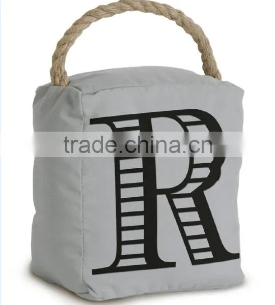 Store More Creative Cube Canvas Stuffed Door Stop With Rope photo-2