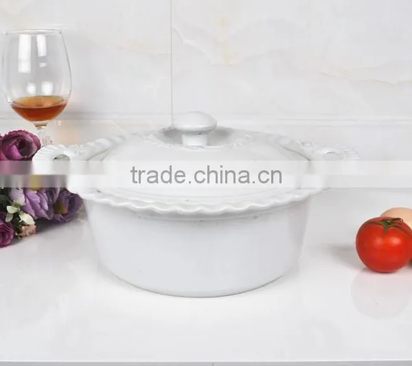 12.5" Round Porcelain Baking Tray With Lid photo-2