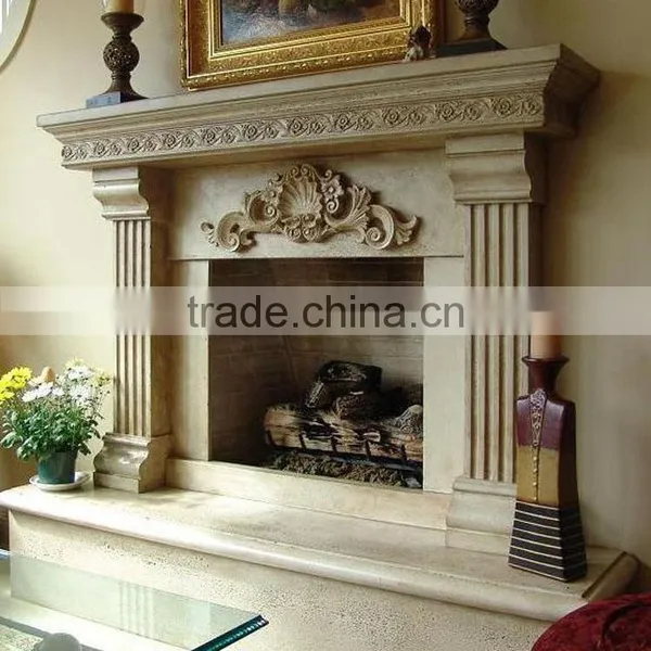 Professional LimeStone Marble Electric Fireplace With CE Certificate photo-5
