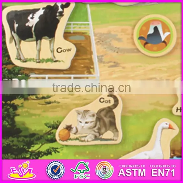 2016 New Design 23 Pieces Kids Educational Puzzle Wooden Magnetic Toys W14J003 photo-4