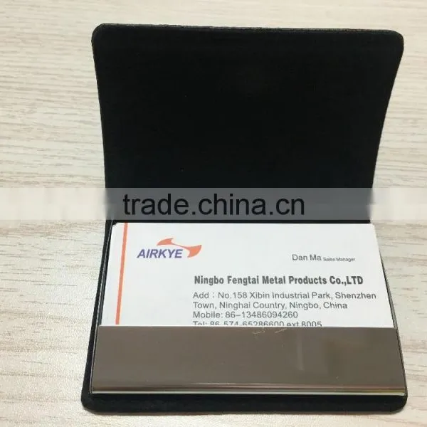 PU Leather&Metal Business Card Case Leather&Metal Business Name Card Holder photo-3