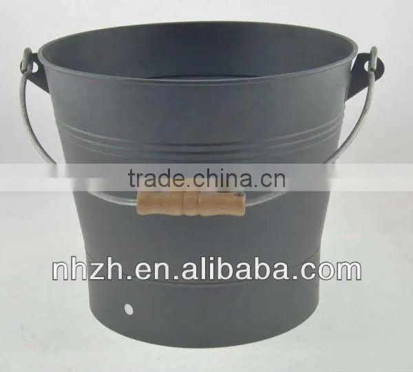 Household Matte Black Metal Round Bin photo-2