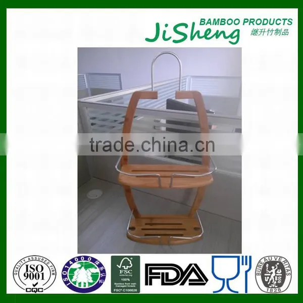 TOP Quality Bamboo Bathroom Shower Tub Hanging Caddy With LFGB & FDA photo-2