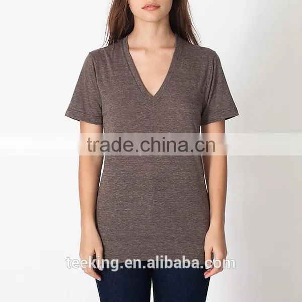 High Quality Women v Neck Slim Fit t Shirt for Sports photo-4
