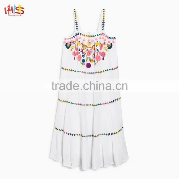 Latest Chirdren Frocks Designs White Embellished Girl Maxi Dress photo-2