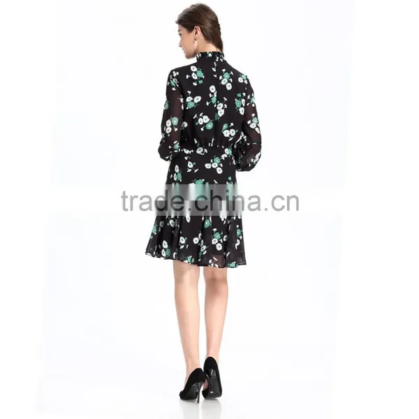 2017 Domin Fashion Printing Chiffon Fabric Dresses Online photo-6