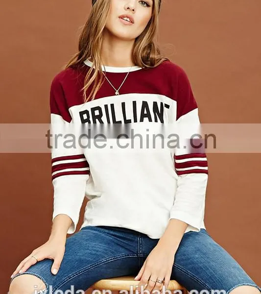 Custom Print Two Clolors Stitching 3/4 Sleeve Baseball t Shirt photo-3
