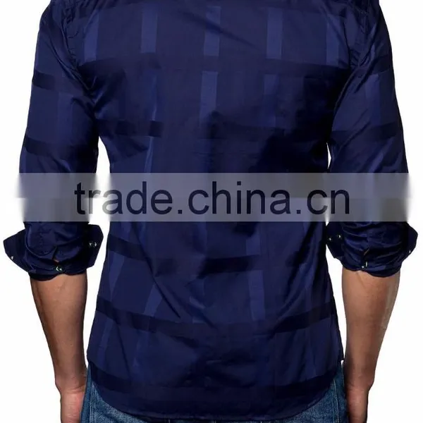 Deep Blue Men's Flannel Plaid Shirt Made of High Quality Fabric photo-2