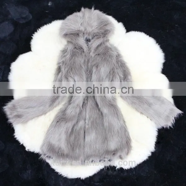 2016 New Fashion Faux Fox Fur Coat Women Winter Medium Long Short Luxury Fake Fur Coats Female Hooded Jacket Overcoat Mink Coat photo-5