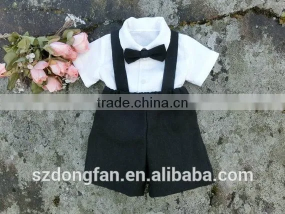 Baby Boy Blothes Wedding Outfit Baptism Suit Suspender Boys Suit photo-4