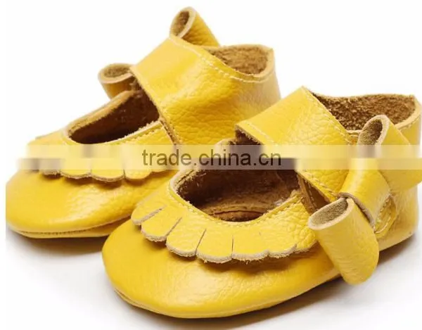 Genuine Leather Kids Shoes Leather Bows Baby Shoes photo-4