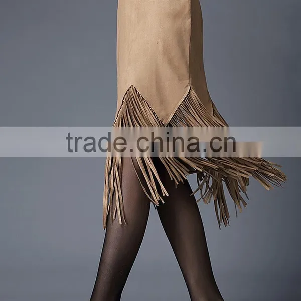 2016 Latest Fashion Midi Skirts OEM Lace Tassel Pencil Sexy Lady Skirt for Wholesale photo-2