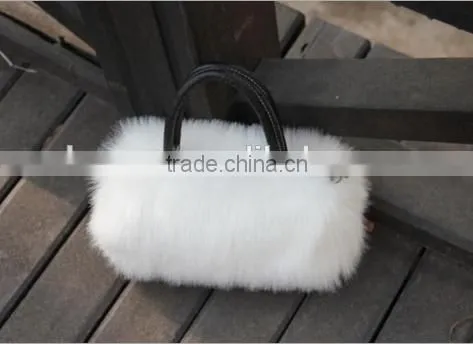 Fashionable Double Zip Closure Faux Fur Flap Ladies' Pattern Leather Handbag at Low Price Pink photo-6
