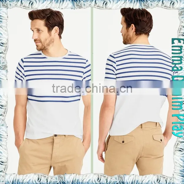 2017 Men's Customized Design Printing Striped Round Neck Tee Shirts photo-3