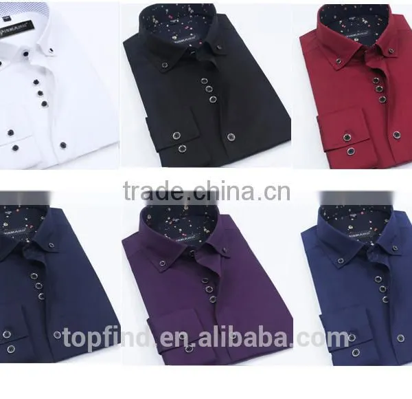 2015 Top Sale Classic 100% Cotton Korean Style Slim Fit Mans Long Sleeve Shirt for Oem photo-5