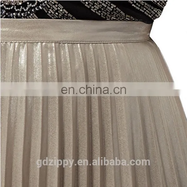 Wholesale Gold Pleated Woman Long Maxi Skirt photo-4