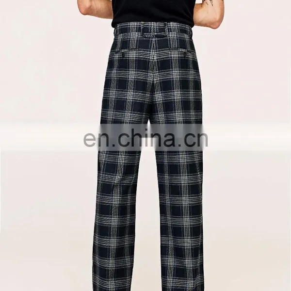 Most Fashionable In 2017 Wholesale Men Casual Checked Wide Leg Trousers photo-3