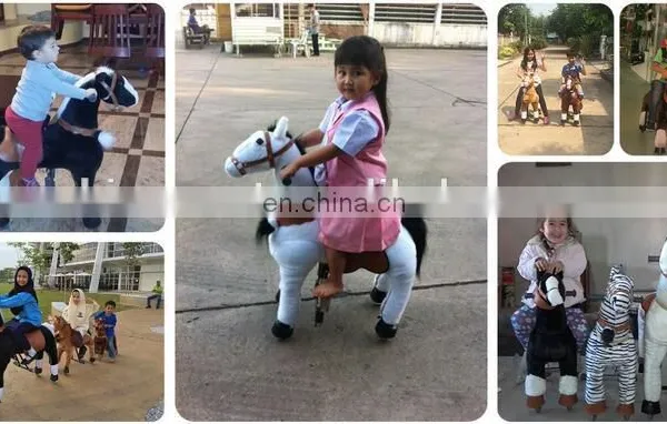 HI Plush Walking Kid Riding Plush Horse Toy on Wheels photo-6