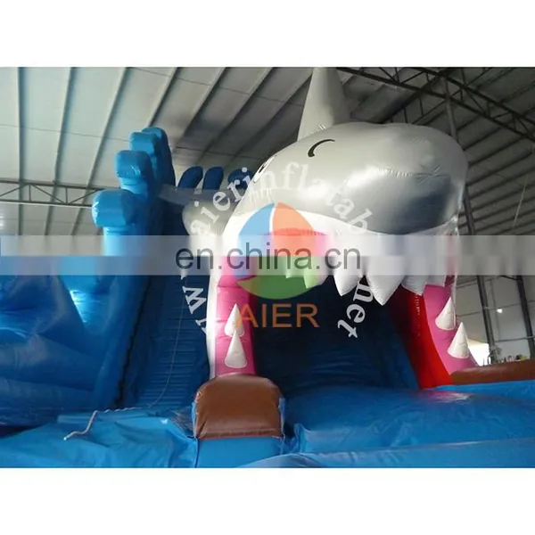 Giant Inflatable Shark Water Slide With Pool for Sale,Inflatable Jumping Water Slide photo-2