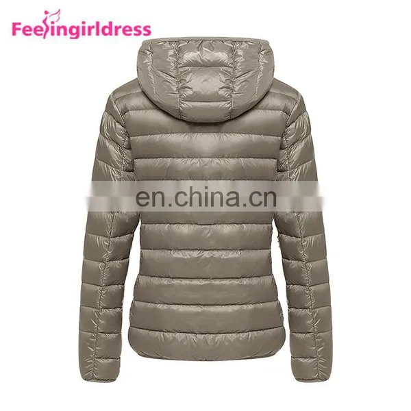 Long Sleeve Hoodie Fashion Women Ultra Light Duck Down Jacket For Winter photo-2