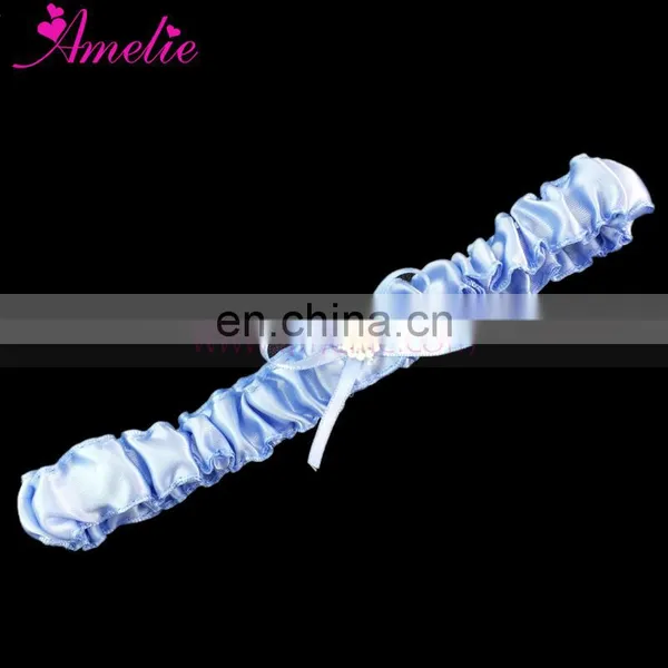 2017 Bridal Garter Casamento Wedding Decoration Keepsake Luxury Something Blue Satin Wedding Garter With Bow photo-2
