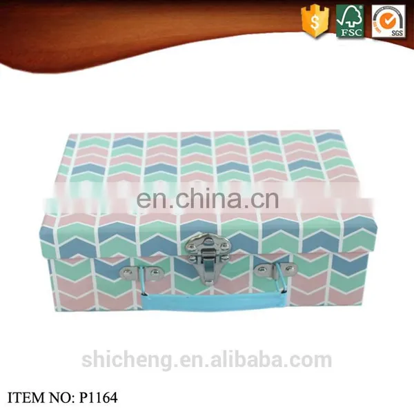 Colorful Paper Cardboard Kids Paper Suitcase