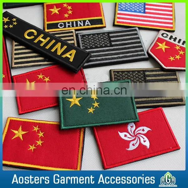 High Quality Custom National Flag Embroidered Badges for Clothes photo-3