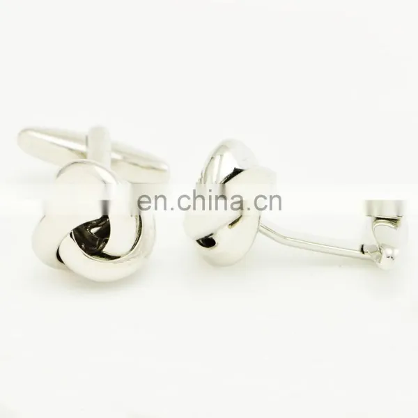 Gold Plated Fashion Design Men Silver Knot Cufflinks photo-2