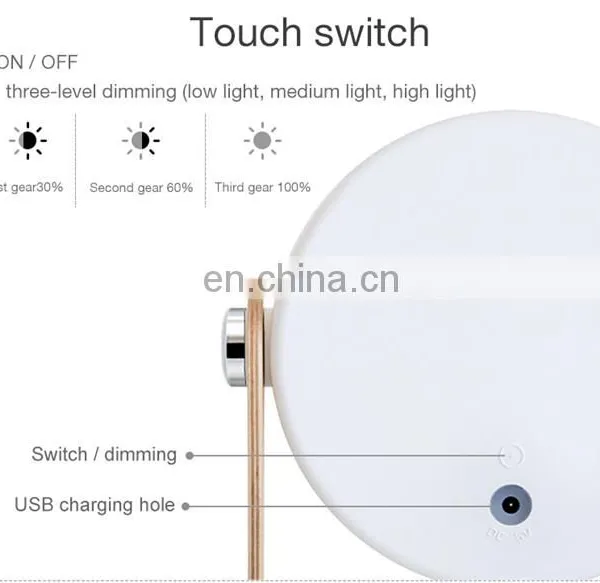 Retractable Wooden Table Light Touch Dimmable Cordless Lamp Foldable Warm White Soft Eye Caring Night Light photo-6