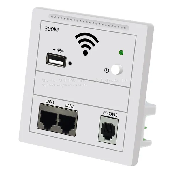 300Mbps Indoor Wireless Wall AP WiFi Router AC100V 240V 802.3af POE Power Access Point With USB Charging Phone RJ11 RJ45 On-off photo-3