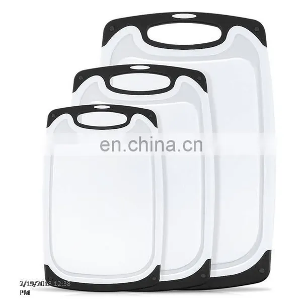 Best Quality Plastic Cutting Board Set 3-Piece All-Purpose Non-Slip Plastic Cutting Board Set Dishwasher Safe Chopping Bords photo-5