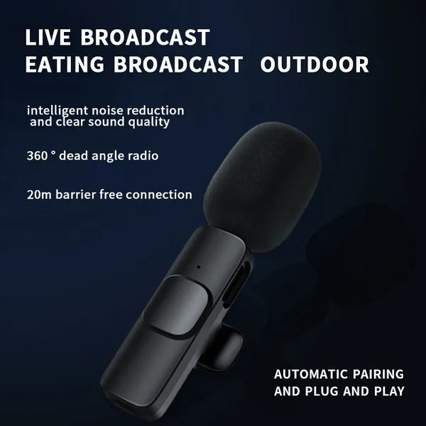 New Arrival Noise Cancelling Wireless Microphone Portable Studio Live Streaming Equipment 2.4G Mobile Microphone photo-2