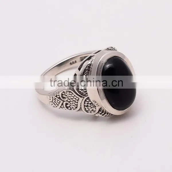 BLACK ONYX RING ,925 Sterling Silver Jewelry Wholesale,WHOLESALE SILVER JEWELRY,SILVER EXPORTER,SILVER JEWELRY FROM INDIA photo-2