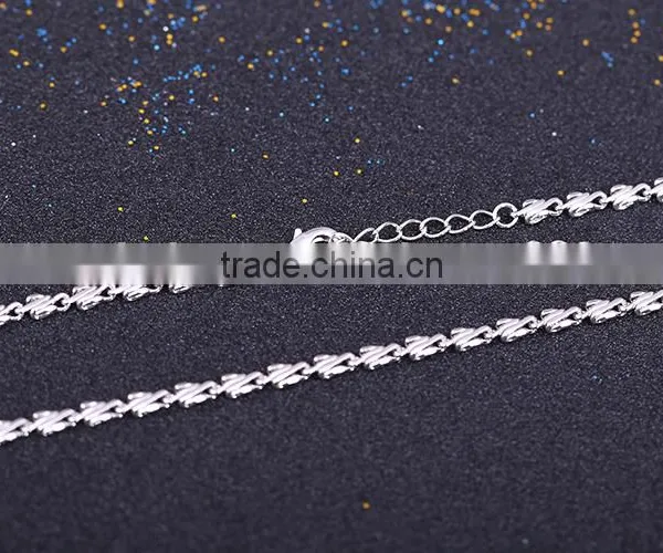 New Arrivals Funky Flat Wristed Chain Rhodium Plated Fashion Necklace Jewellery photo-4