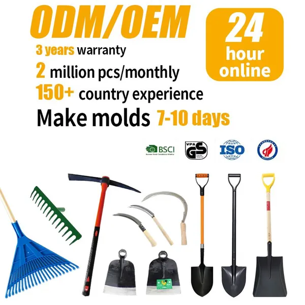 Plastic Rake Garden Rake Lawn Rake Blue Wide Fan Head Lightweight Garden Yard Leaves Cleaning Tool OEM Factory Wholesale photo-5