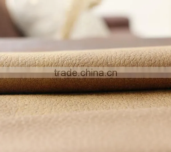 Bright Leather-look Embossed Sofa Fabric With Nonwoven Back/PVC Quality Choice photo-2