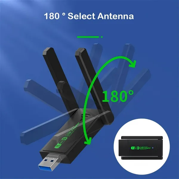 1300Mbps USB 3.0 WiFi Adapter Network Card Dual Band 2.4G/5GHz Bluetooth 4.2 Wireless Receiver Transmitter For Desktop Laptop PC photo-2