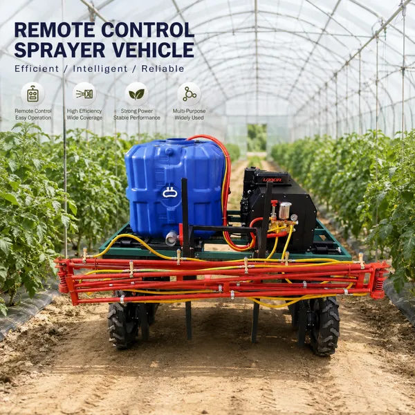 Mobile Agricultural Crop Protection Machine With Remote Controlled Spraying System