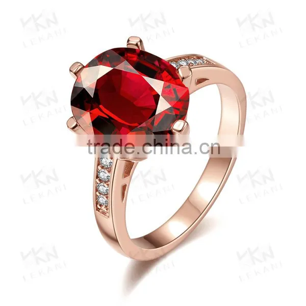 18k Plated Luxury Sapphire Gemstone Women Engagement Wedding Rings photo-3