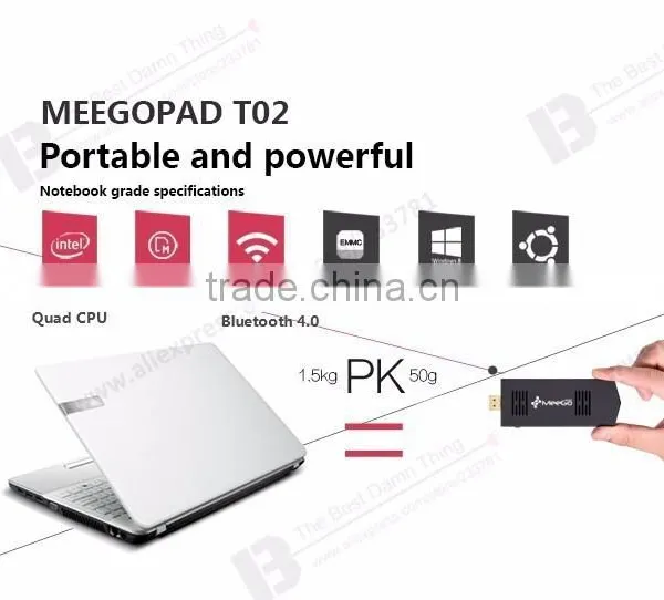 Mini PC MeegopadT02 Intel Atom Z3735F Quad Core Intel HD Graphic, Bluetooth 4.0 802.11b/g/n Wireless for Business photo-2