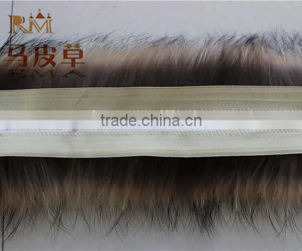 2016 New Arrival Fur Strips Women Men Jacket 70cm Detachable Raccoon Fur Trim For Hood photo-5